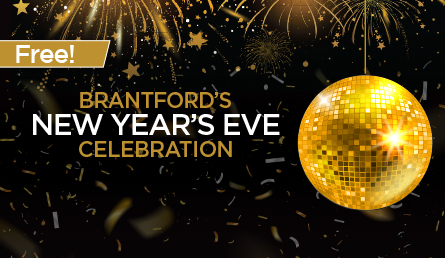 Brantford's New Year's Eve Celebration with a free marker and gold disco ball