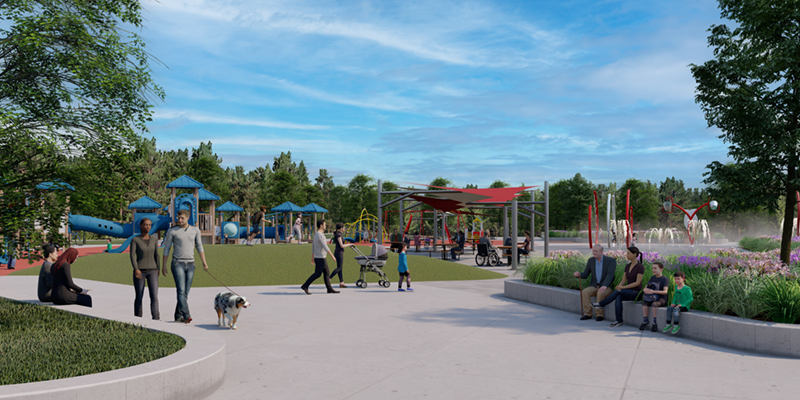 Concept drawing of southwest community park playground and splash pad