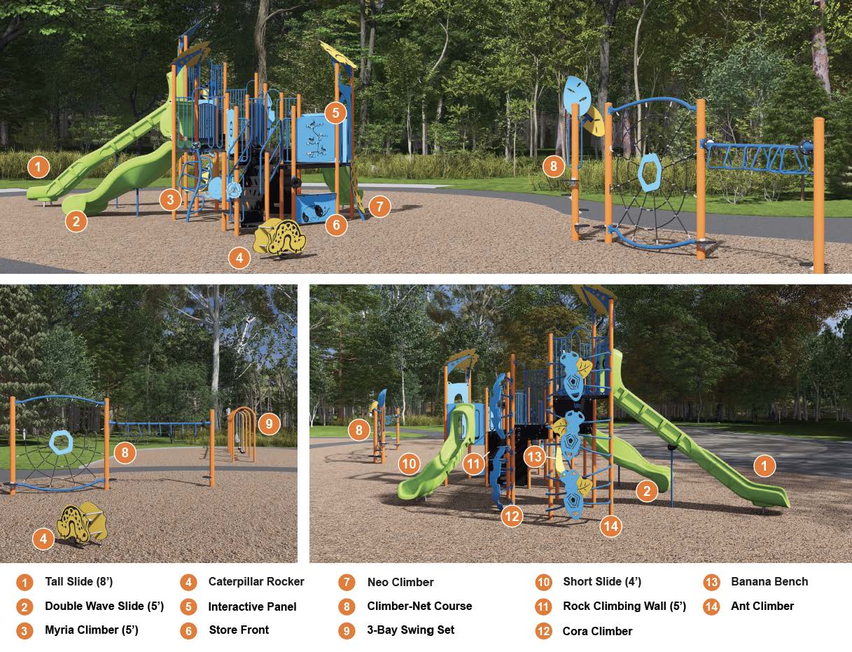 Option 2 concept drawing of new playground design for Robert Moore Park