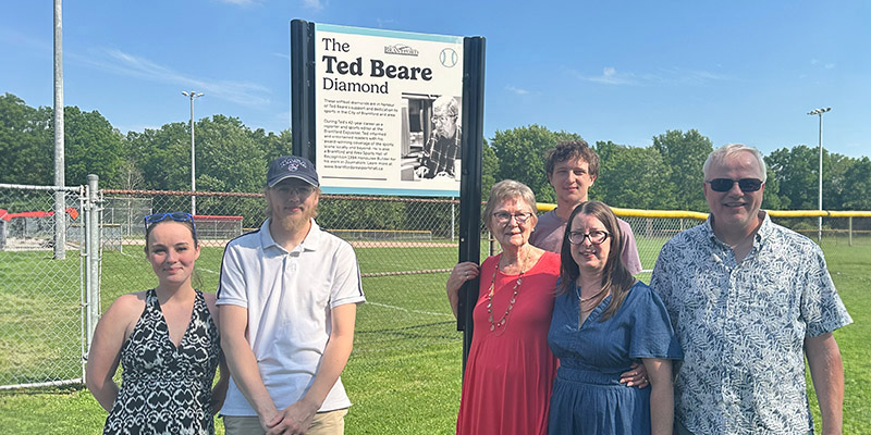 Ted Beare sign unveiling